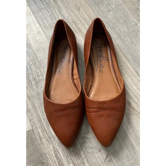 Zodiac Women's Brown Hill Pointed Toe Slip-On Flats Shoes Size 9 Leather Comfy - Picture 5 of 10